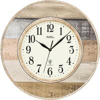 Funkwanduhr AMS "F5975", braun, Wanduhren, &Oslash; 35cm,