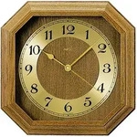 Funkwanduhr AMS "F5864/4", braun (eichefarben), Wanduhren, B/H/L: 26cm x 26cm,