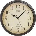 Funkwanduhr AMS "F5962", braun, Wanduhren, B/H/L: 5cm,