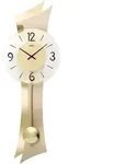 Pendelwanduhr AMS "W7427", grau (messingfarben), Wanduhren, B/H/L: 23cm x 8cm x 70cm,