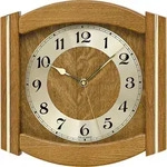 Funkwanduhr AMS "F5822/4", braun (eichefarben), Wanduhren, B/H/L: 27cm x 5cm x 27cm,