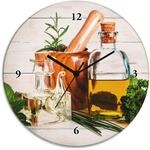 Artland Wanduhr "Oliven&ouml;l und Kr&auml;uter - K&uuml;che" wahlweise mit Quarz- oder