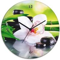 Artland Wanduhr "Spa Steine Bambus Zweige Orchidee" wahlweise mit Quarz- oder