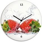 Artland Wanduhr "Erdbeeren mit Spritzwasser" wahlweise mit Quarz- oder Funkuhrwerk,