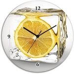 Artland Wanduhr "Zitrone im Eisw&uuml;rfel" wahlweise mit Quarz- oder Funkuhrwerk,