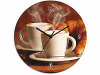 Artland Wanduhr "Dampfender Cappuccino und Croissant", wahlweise mit Quarz- oder