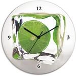 Artland Wanduhr "Limette im Eisw&uuml;rfel" wahlweise mit Quarz- oder Funkuhrwerk,