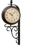 Funkwanduhr AMS "F5961", braun, Wanduhren, B/H/L: 10cm x 38cm x 18cm,