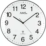 Funkwanduhr AMS "F5960", wei&szlig;, Wanduhren, &Oslash; 32cm, Quarzuhr, Kunststoff, &Oslash; 32 cm,