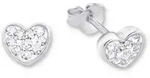 Paar Ohrstecker AMOR "Herzen", silber (silberfarben, kristallwei&szlig;,...