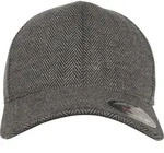 Flex Cap FLEXFIT "Flexfit Unisex Heringbone Melange Flexfit", Gr. L/XL, schwarz,