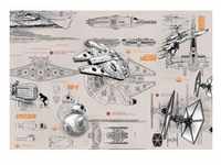 KOMAR Fototapete "STAR WARS Blueprints" Tapeten Gr. B/L: 368 m x 254 m, Rollen: 8