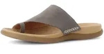 Zehentrenner GABOR, Damen, Gr. 45 (10), grau (taupe), Nubukleder, Schuhe