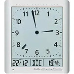 Funkwanduhr AMS "F5898", silber (silberfarben), Wanduhren, B/H/L: 21cm x 3cm x...