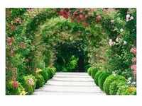 PAPERMOON Fototapete "Rose Arch Garden" Tapeten Gr. B/L: 3,5 m x 2,6 m, bunt