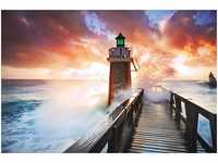PAPERMOON Fototapete "Lighthouse" Tapeten Gr. B/L: 3,5 m x 2,6 m, Bahnen: 7 St., bunt