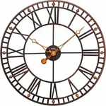 Wanduhr AMS "W9537", braun, Wanduhren, B/H/L: 5cm, Wanduhr,