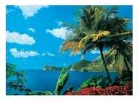PAPERMOON Fototapete "St. Lucia" Tapeten Gr. B/L: 3,5 m x 2,6 m, Bahnen: 7 St., bunt