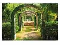 PAPERMOON Fototapete "Pergola Garden" Tapeten Gr. B/L: 3,5 m x 2,6 m, Bahnen: 4 St.,