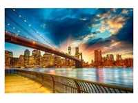 PAPERMOON Fototapete "Manhattan Sunset" Tapeten Gr. B/L: 3,5 m x 2,6 m, Bahnen: 7