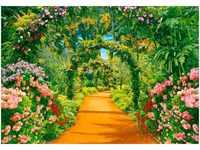 PAPERMOON Fototapete "Flower Alley" Tapeten Gr. B/L: 3,5 m x 2,6 m, Bahnen: 7 St.,