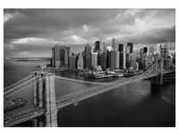 PAPERMOON Fototapete "Brooklyn Bridge black/white" Tapeten Gr. B/L: 3,5 m x 2,6 m,