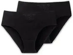 Slip SCHIESSER "Slip Cotton Essentials 2er Pack", Damen, Gr. S, schwarz,