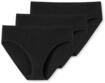Slip SCHIESSER "Slip 3er Pack", Damen, Gr. 42, schwarz, Obermaterial: 95% Baumwolle