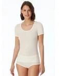 Kurzarmshirt SCHIESSER "Personal Fit", Damen, Gr. L, beige (naturwei&szlig;), Single