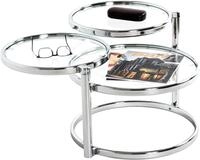 HAKU Couchtisch "Sofatisch, Wohnzimmertisch" 1 Stk. tlg. rund - aus Metall Silber -