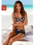 B&uuml;gel-Bikini LASCANA, Damen, Gr. 48, Cup E, schwarz (schwarz, bedruckt),...