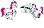 Paar Ohrstecker PRINZESSIN LILLIFEE "Pferd", bunt (silberfarben, pink), Ohrringe,