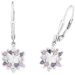 Paar Ohrh&auml;nger PRINZESSIN LILLIFEE "Bl&uuml;ten", rosa (silber, 925, rosa, flieder,