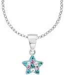 Silberkette PRINZESSIN LILLIFEE "Stern", bunt (silber, 925, blau, rosa, wei&szlig;),