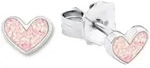 Paar Ohrstecker PRINZESSIN LILLIFEE "Herzen", bunt (silberfarben, rosa), Ohrringe,