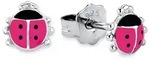 Paar Ohrstecker PRINZESSIN LILLIFEE "Marienk&auml;fer", pink (silber, 925, pink,