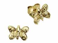 Paar Ohrstecker ZEEME "Gold 333 Schmetterlinge" Ohrringe Gr. ONE-SIZE, Gold,...