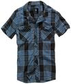 Kurzarmshirt BRANDIT "Brandit Herren Roadstar Shirt", Herren, Gr. M, indigo checked,