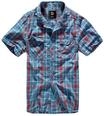 Kurzarmshirt BRANDIT "Brandit Herren Roadstar Shirt", Herren, Gr. M, rot, blau, 100%