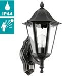EGLO Au&szlig;en-Wandleuchte "NAVEDO Wandlampe, Au&szlig;enbeleuchtung, schwarz, silber-patina,