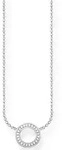 Kette mit Anh&auml;nger THOMAS SABO "Kreis Klein" Gr. 45, bunt (silberfarben, wei&szlig;),