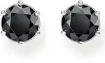 Paar Ohrstecker THOMAS SABO "Schwarzer Stein", silber (silberfarben, schwarz,