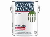SCHÖNER WOHNEN FARBE Lack "Protect Weisslack", 2,5 Liter, weiß, ideal für außen,