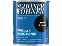 SCHÖNER WOHNEN FARBE Lack "Protect Buntlack", 750 ml, schwarz, hochglänzend,...