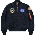 Bomberjacke ALPHA INDUSTRIES "MA-1 VF Vintage Fit NASA", Herren, Gr. S, blau
