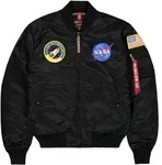 Bomberjacke ALPHA INDUSTRIES "MA-1 VF Vintage Fit NASA", Herren, Gr. S, schwarz,