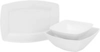CreaTable Servier-Set "Victoria Weiss" Qualit&auml;tsporzellan, Klassisch wei&szlig;, Made in