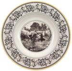 Villeroy & Boch Suppenteller "Suppenteller Audun Ferme &oslash; 24,2 cm wei&szlig;-grau-gelb"