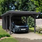 Skanholz Einzelcarport "Spessart" Leimholz 291 cm dunkelgrau