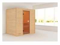 KARIBU Sauna ""Sonja" mit bronzierter Tür naturbelassen" Saunen beige